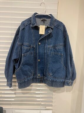 Universal Thread Relaxed-Fit Denim Jacket in Medium Blue